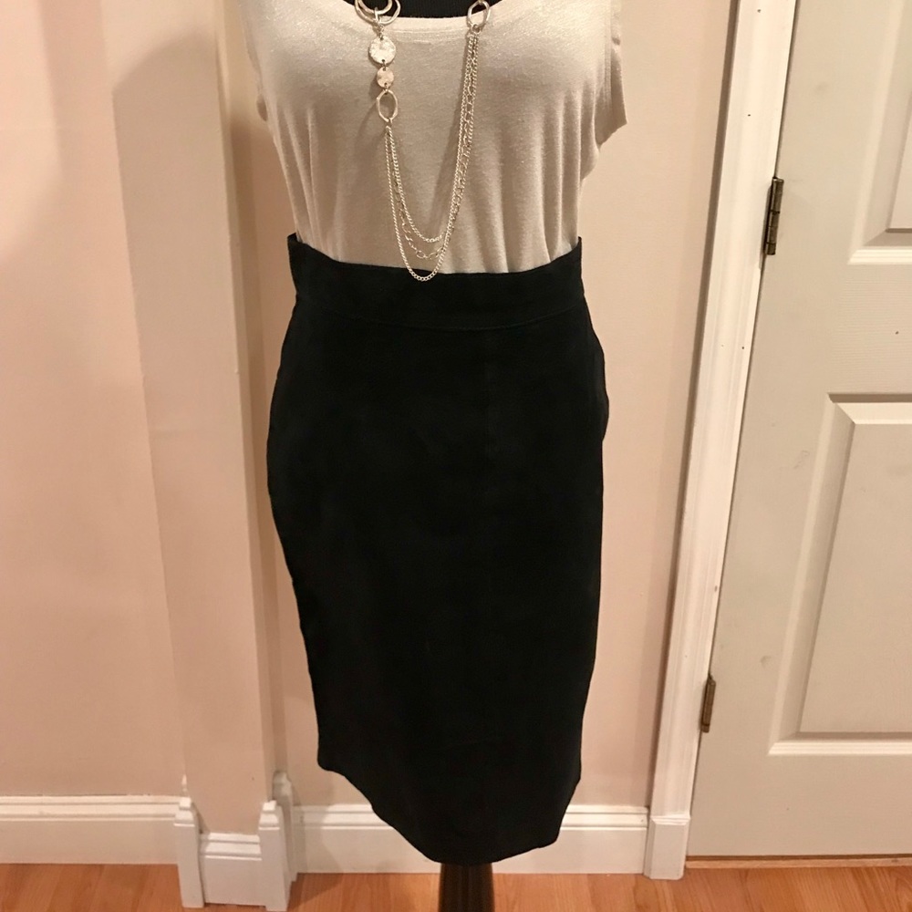 NWOT  VINTAGE 100% leather sueded skirt